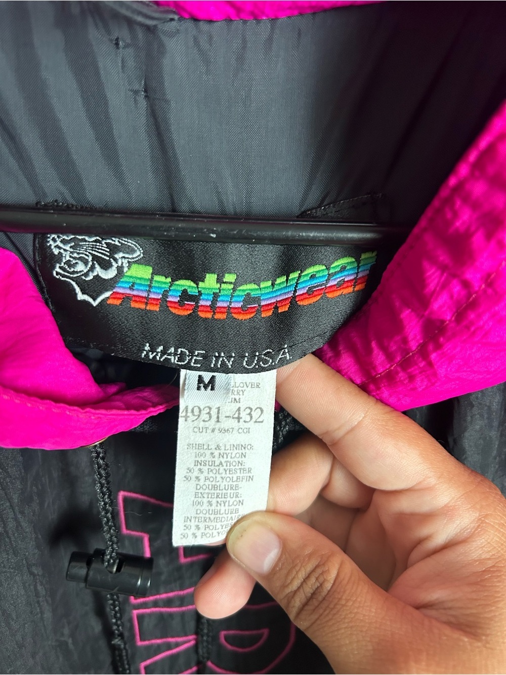 Rare ! Vintage Arctic Cat Pink Black Quilted Jacket - Picture 3 of 6